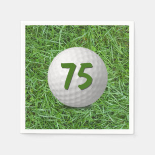 75:e Birthday Golf Boll på gräs Pappersservett