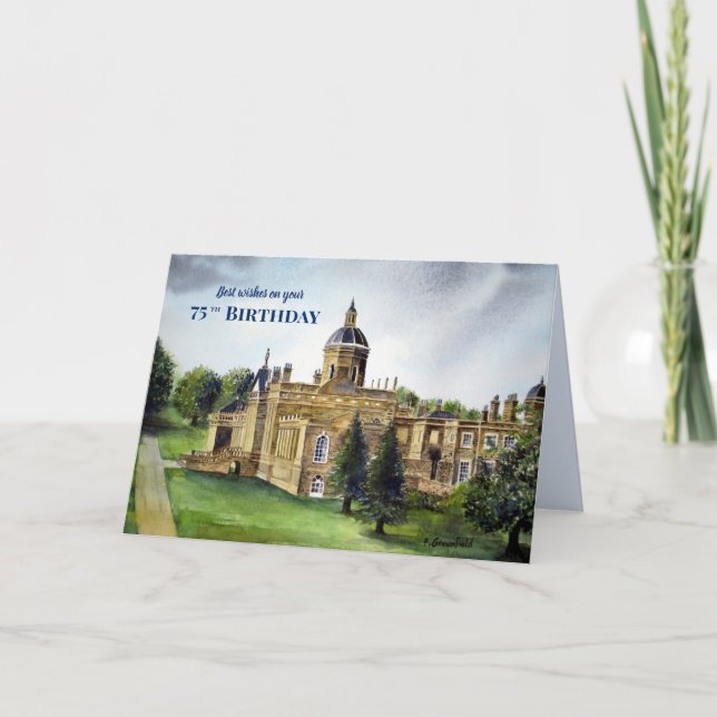 75:e Birthday Önskemål Castle Howard York Painting Kort (Framsida)