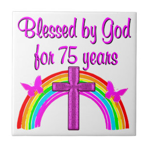 75:E BIRTHDAY PRAYER PERSONLIG DESIGN KAKELPLATTA