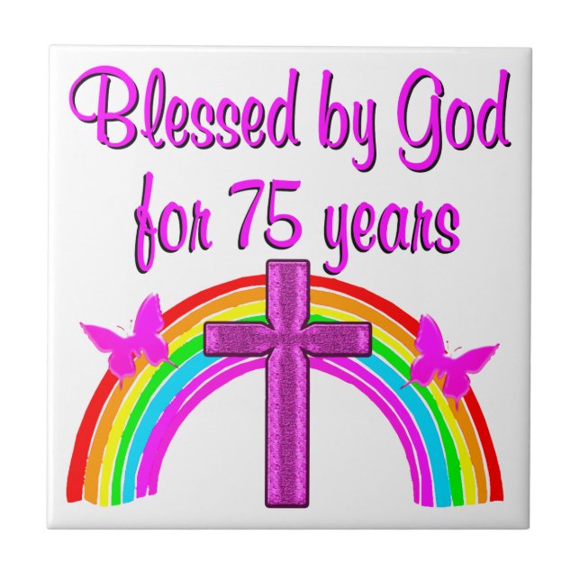 75:E BIRTHDAY PRAYER PERSONLIG DESIGN KAKELPLATTA (Framsidan)