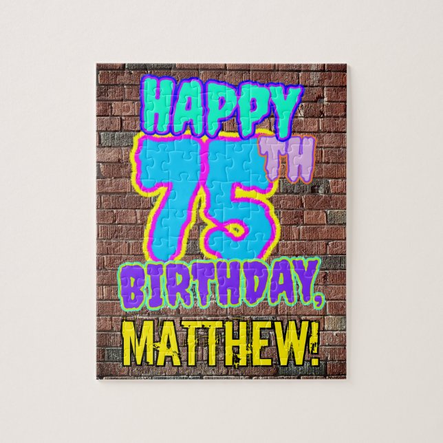 75:e Birthday ~ Roligt, Urban Graffiti Inspired lo Pussel (Vertikal)