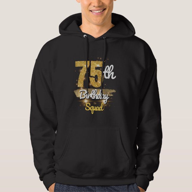 75:e Birthday Squad Funny 75-årig födelsedagspa Hoodie (Framsida)
