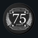 75:e Bröllop ANNIVERSARY DIAMOND GULD Magnet<br><div class="desc">En design för att fira ditt första år i giftermål. DIAMONDS eller GULD är den traditionella gåvan till tillfälle. I texten står det 75-årsdagen för DIAMOND GULD. En romantisk design för att fira ditt 75:E-år i giftermål. Om du vill ha hjälp med att anpassa den här designen kontaktar du mig,...</div>