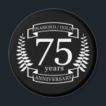 75:e Bröllop ANNIVERSARY DIAMOND GULD Magnet<br><div class="desc">En design för att fira ditt första år i giftermål. DIAMONDS eller GULD är den traditionella gåvan till tillfälle. I texten står det 75-årsdagen för DIAMOND GULD. En romantisk design för att fira ditt 75:E-år i giftermål. Om du vill ha hjälp med att anpassa den här designen kontaktar du mig,...</div>