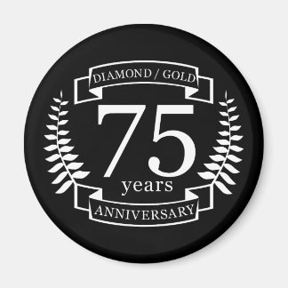 75:e Bröllop ANNIVERSARY DIAMOND GULD Magnet