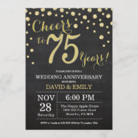 75:e-Bröllop-årsdagen för schalkboard Black och Gu