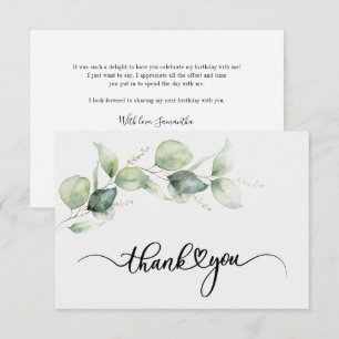 75:e, Eucalyptus Hand-Lettered Tack Kort