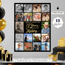 75:e födelsedag 18 Foton 75 år i Skapar Poster