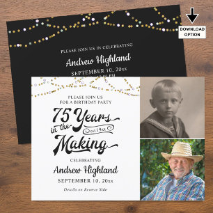 75:e födelsedag 75 ÅR I SKAPAR Svarta Guld Inbjudningar