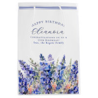 75:e födelsedag 7 juli födelsemånad Blå blomma