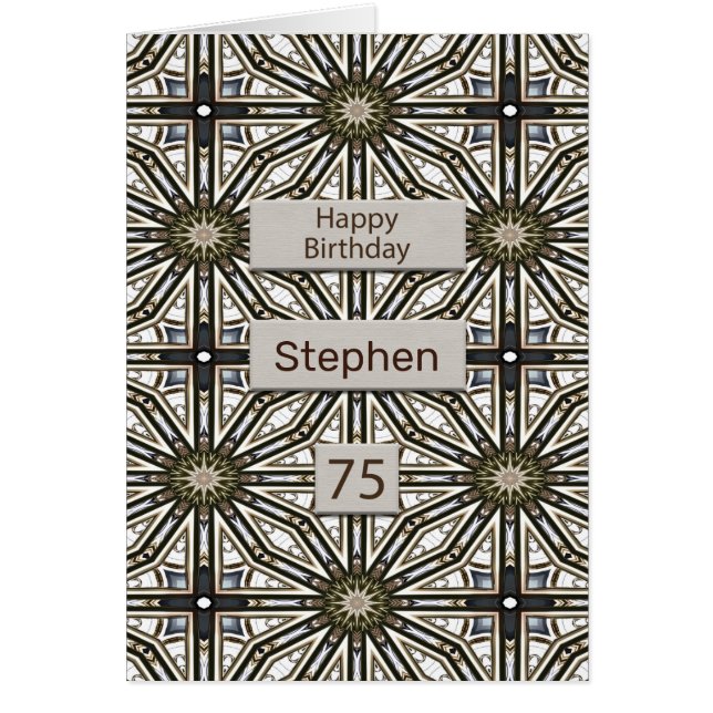 75:e födelsedag Abstrakt Mandala Design Hälsningskort (Framsidan)