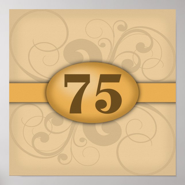 75:e födelsedag/årsdag Party Poster (Framsidan)