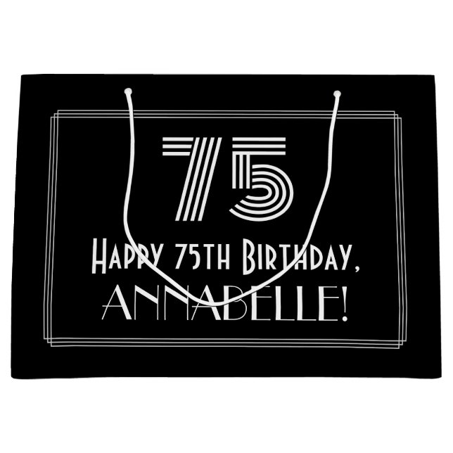 75:e födelsedag - Art Deco Inspired look ’75’ & Na (Framsidan)