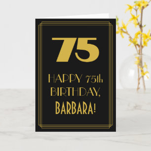 75:e födelsedag ~ Art Deco Inspired Titta "75" & N Kort