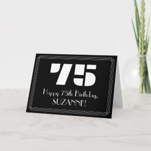 75:e födelsedag: Art Deco Inspired Titta "75" och Kort