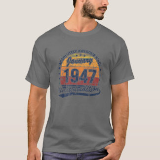 75:e födelsedag Born januari 1947 Absolut Fantasti T Shirt