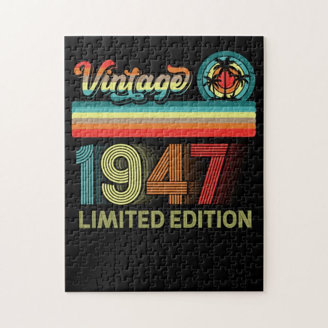 75:e födelsedag Dekoration Manar 75 år gammal 1947 Pussel (Vertikal)