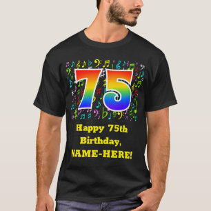 75:e födelsedag: Färgstarka musiksymboler, Rainb T Shirt