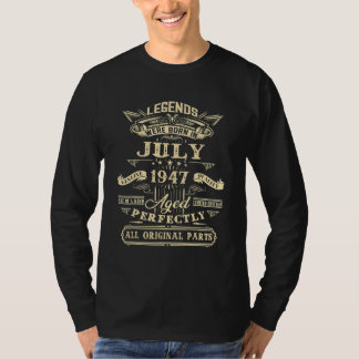 75:e födelsedag för raserna från juli 1947 75 år t shirt