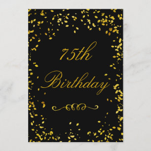75:e födelsedag Glamous Guld Confetti Inbjudningar