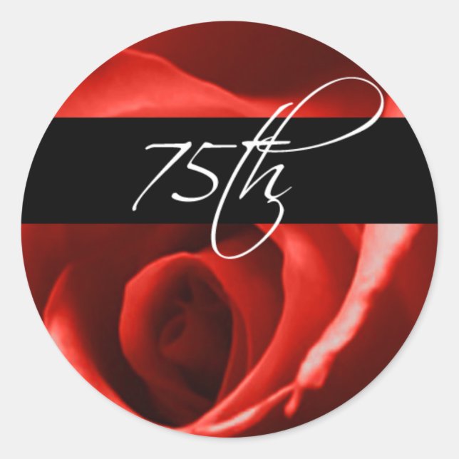 75:e födelsedag Ro | 75:e Corporate Årsdag Runt Klistermärke (Framsida)