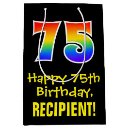 75:e födelsedag: Roligt, fetstil, färgämnen, regnb