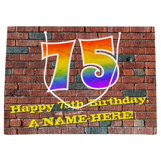 75:e födelsedag: Roligt, Graffiti-Inspired Rainbow (Framsidan)