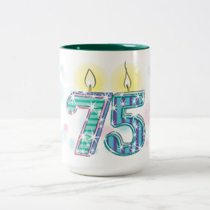 75:e födelsedag Två-Tonad mugg