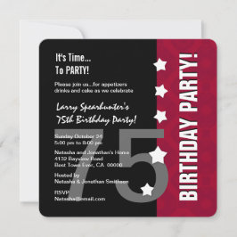 75:e födelsedag, udda INTE över Backe Z75D Inbjudningar