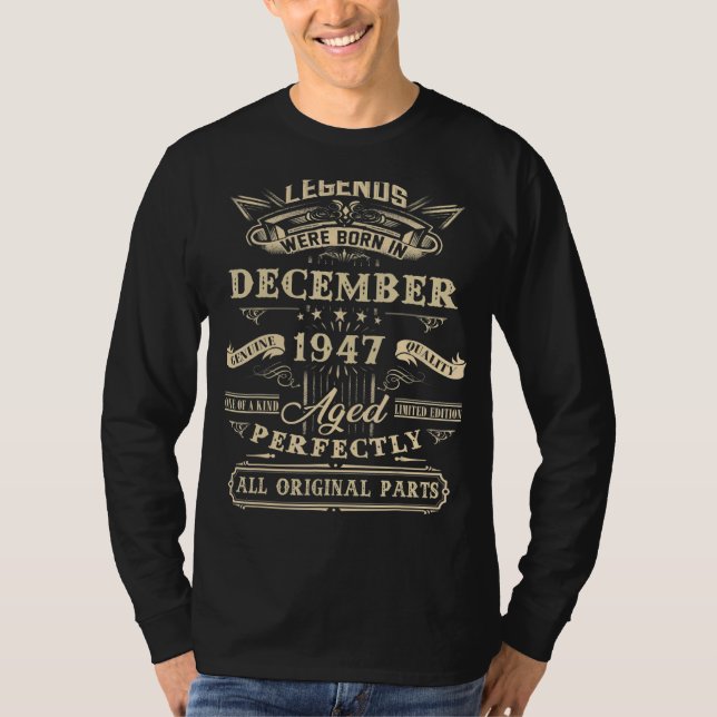 75:e födelsedagsblad födda i december 1947 75 år t shirt (Framsida)