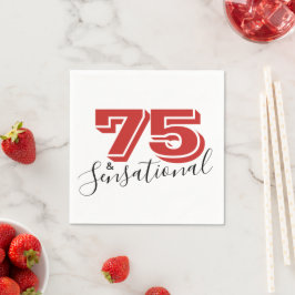75:e Födelsedagsfest 75 och SENSATIONAL Red Modern Pappersservett