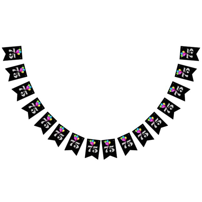 75:e födelsedagsfest-ballonger vimplar (Alla)