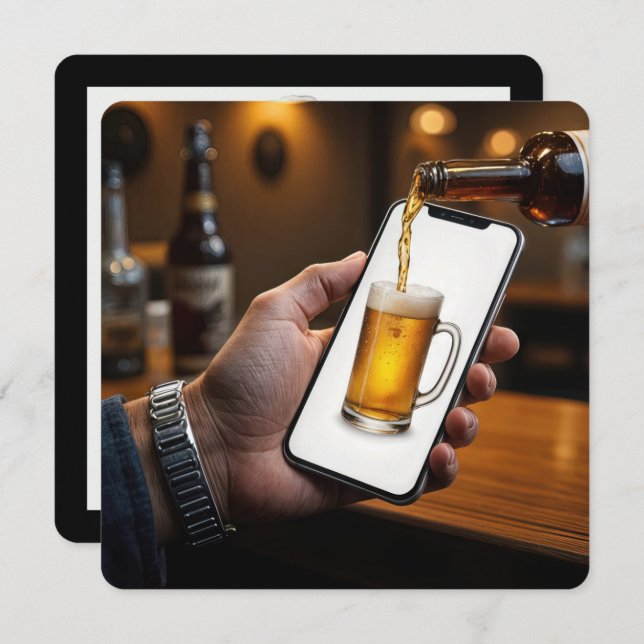 75:e Födelsedagsfest Beer Mugg Inbjudningar (Fram/baksida)