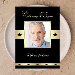 75:e Födelsedagsfest inbjudan Fotofotofoto 75:e