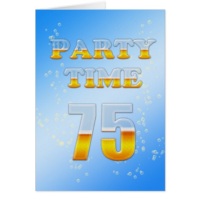 75:e födelsedagsfest inbjudan med mycket öl hälsningskort (Framsidan)