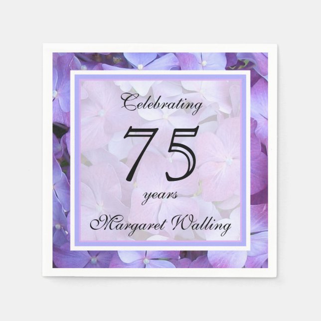 75:e Födelsedagsfest Pappra blöjor Pappersservett (Framsidan)