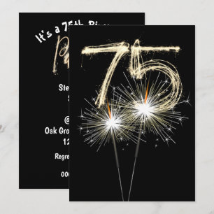 75:e Födelsedagsfest Sparkler Inbjudningar