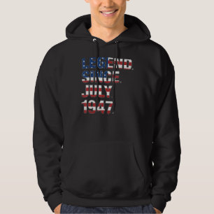 75:e födelsedagsförklaring sedan juli 1947 USA fla Hoodie