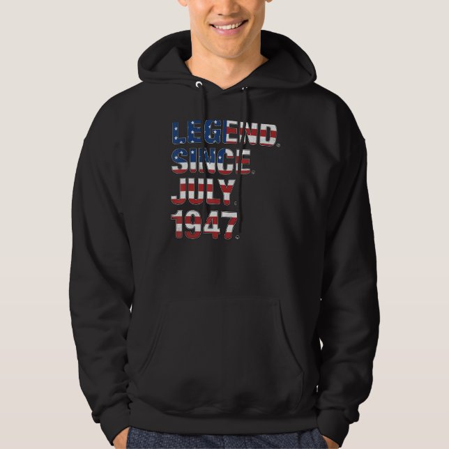 75:e födelsedagsförklaring sedan juli 1947 USA fla Hoodie (Framsida)