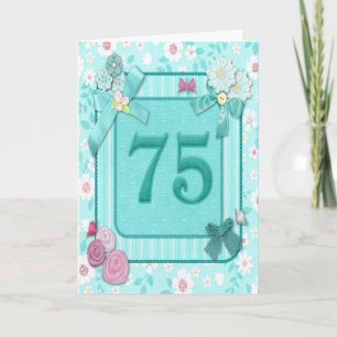 75:e födelsedagskort med blommor kort