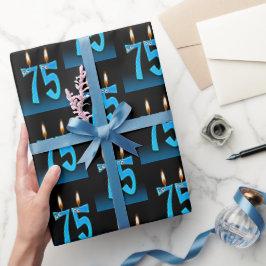75:e födelsedagsljus med Eyebollar Presentpapper