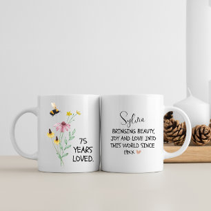 75:e-födelsedagspresent för kvinnor, Wildblomma Kaffemugg
