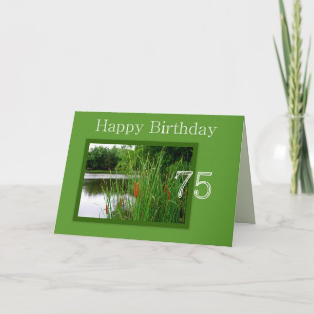 75:e Grattis på födelsedagen Cat Svan på Pond Kort (Framsida)
