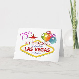 75:e Las Vegas Birthday Card Standard (5 x 7 tum) Kort