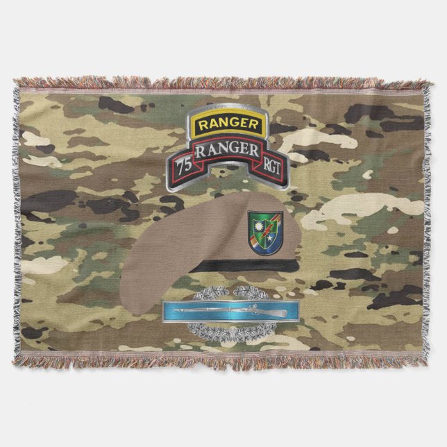 75:e Rangerregementet Combat Veteran Kamouflage Filt (Framsidan)