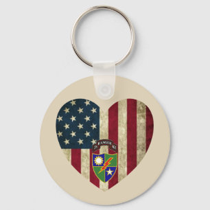 75:e Skogsvaktare Regiation American Heart Flagga Nyckelring