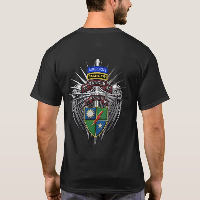 75:e Skogsvaktare Regiment 1:a bataljonen (1:a Fla T Shirt (Baksida)