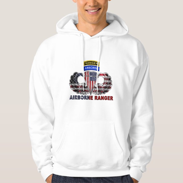 75:e Skogsvaktare Regiment "American Airborne Skog Hoodie (Framsida)