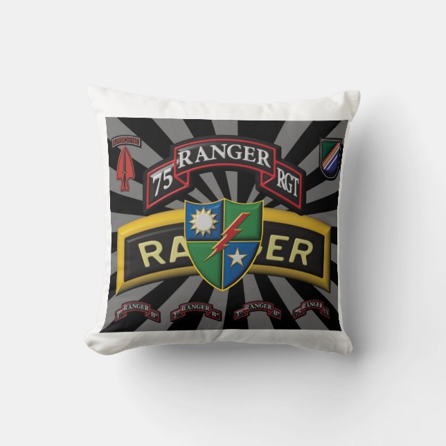 75:e Skogsvaktare Regiment Gift Dekorativ kudde (Framsida)