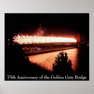 75:eårsdagen av den guld- grinden överbryggar poster